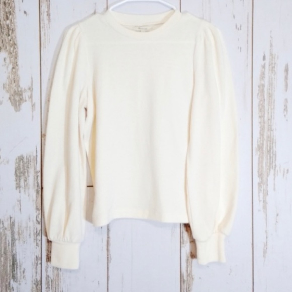 Madewell puff sleeved mock neck sweater top
